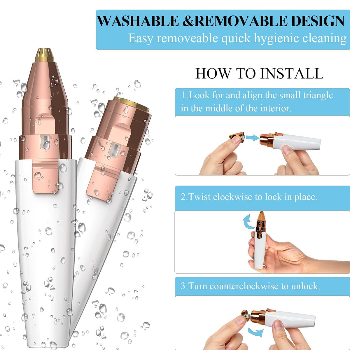 Brow and face precision trimmer with LED – view 6