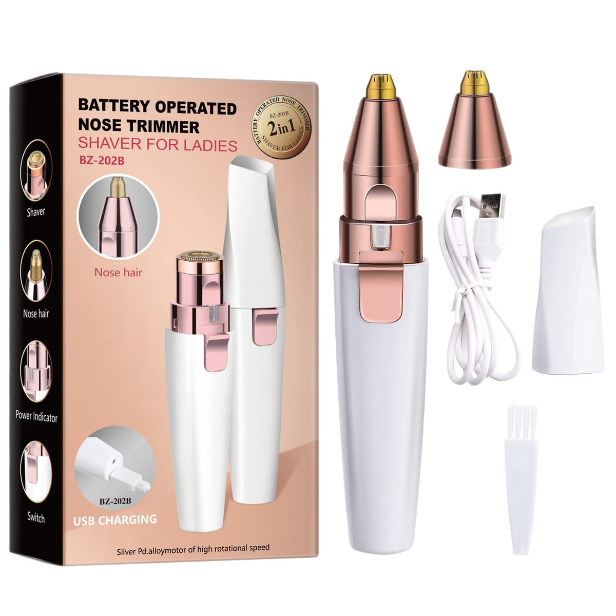 Brow and face precision trimmer with LED – view 5
